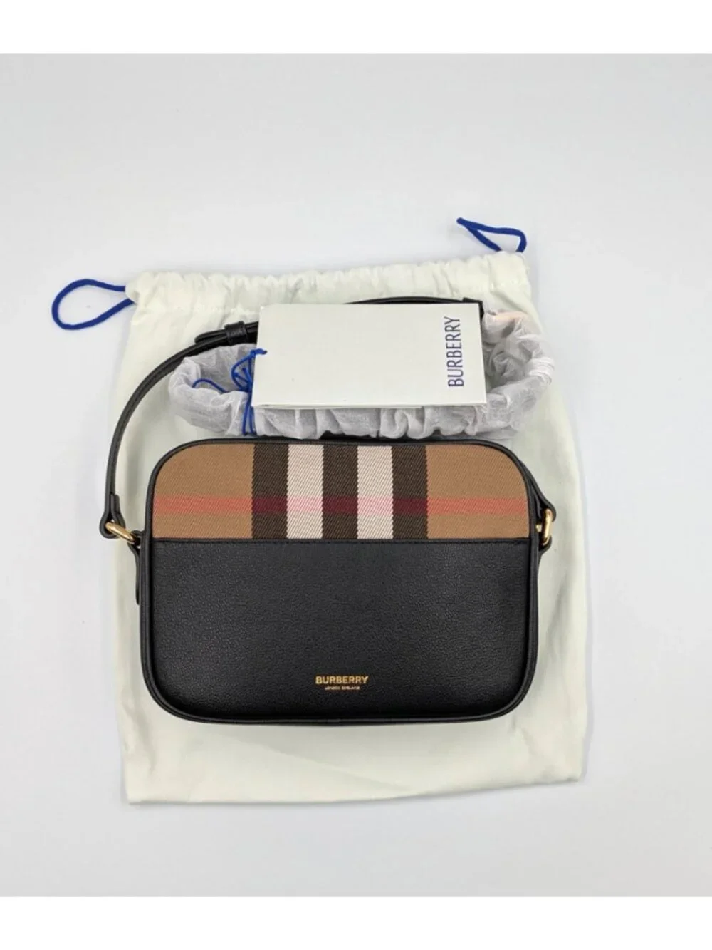 Burberry Vintage Check Small Camera Crossbody Bag Black 8120830